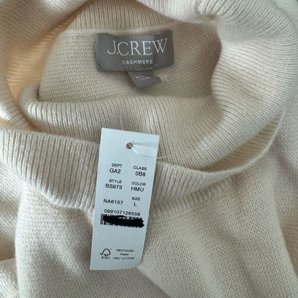 NWT J CREW Cashmere mockneck sweater shell in cream - Picture 8 of 8